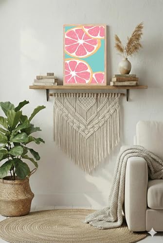 Image of BLINKART Fruit Pattern Aesthetic Modern Art Walls With Frame | Natural Wood Texture | Living Room Bedroom Office Wall Decoration | Poster Home Decor Frames Wall Bedroom | 12x8 Inches (D578)