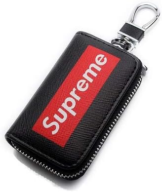 VSLIH Genuine Leather car Key Wallet,Universal Key Bag Zipper Protective Cover Wallet fob, Suitable for All Kinds of car Key Bags