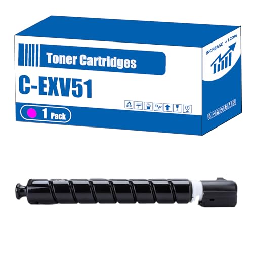 Compatible for Canon C-EXV51 Toner Cartridges iR ADVANCE DX 6000i MFP DX C5740i DX C5750i DX C5760i Printers, High Yield 79000 Pages, Accurate Imaging Rich Colors (1 Pack Magenta)