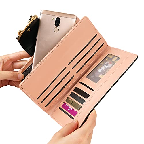 Womens Wallet Cute Cat Wallet Long Coin Purse With Card Holder Card Case Money Clip Mothers Day Valentines Day Gifts For Cat Lovers Black #TOP7