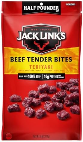 Jack Link's Tender Beef Bites, Teriyaki, ½ Pound Bag: A Tasty Jerky Snack for the 1 Count (Pack of 1)