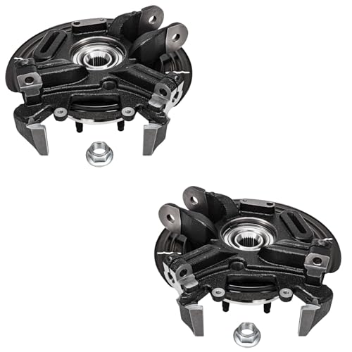 Image of Detroit Axle - Rear Steering Knuckles w /Wheel Hubs Brake Calipers Replacement for Ford Explorer Mercury Mountaineer - 4pc Set