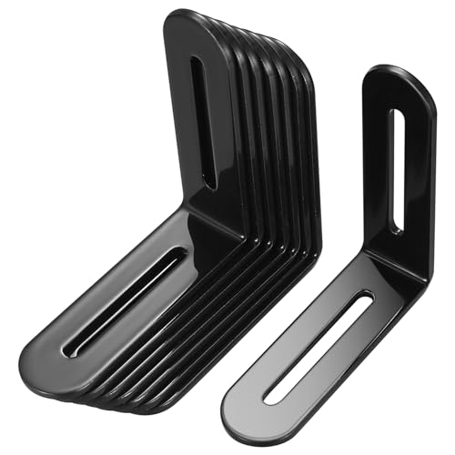 8 Piezas Escuadras Metalicas, 80x80mm Angulos Metalicos, Soporte de Esquina de 90 Grados, Soporte de Ángulo Ajustable con 2 Ranuras Largas, Conectores de Angulo en Forma de L para Montaje Muebles