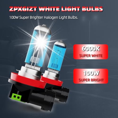 Image of Fog Light Bulbs Fit For Ford Edge 2007-2010, H11 High Performance Fog Lights Halogen Light Bulb, 6000K White Light, Pack of 2