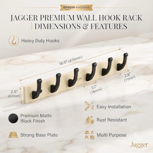 Image of JAGGER JAG334 Wall Mounted Stainless Steel Wall Hooks for Hanging Cloth /Towel Hangers /Door Hangers /Hook Rail /Bthroom Hanger (Lemon [ Rocket ], 8)
