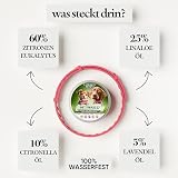 Monked | Natürliches Halsband für Hunde ohne Chemie | Verstellbar für kleine & große Tiere | Bis zu 8 Monate Schutz | Anti-Zecken & Flohschutz | Langanhaltender Zeckenschutz Hund [Pink]