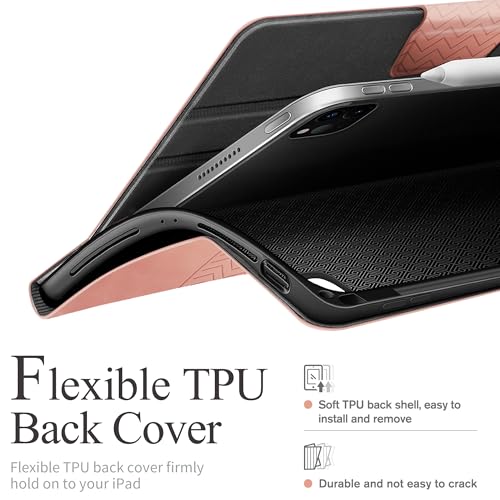 auaua Case for iPad Pro 11 inch (4th, 3rd, 2nd, & 1st Gen) with Pencil Holder, Auto Sleep/Wake, PU Leather (Pink) by AUAUA - Used condition - Image 6