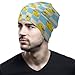 SVEFDOC Fashion Beanie Hats for Girls Boys, Blue Checkered Funny Rubber Duck Hedging Head Hat Skull Hat for Cycling Party, Stretch Sleep Cap Windproof Dancer Cap