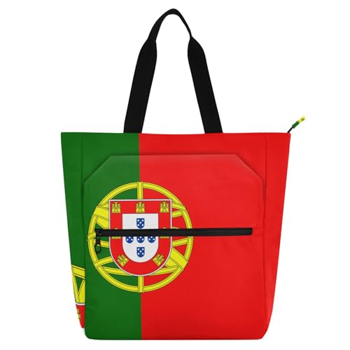 Bolso para libros de lectura y playa con estampado minimalista de la bandera de Portugal