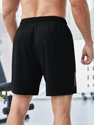 Image of TAGDO Men's Athletic Shorts with Zipper Pockets | Lightweight Workout Running Shorts Pants for Men | Elastic Waist Drawstring Gym Shorts for Training | Fitness, Sports, Casual Wear (2051)