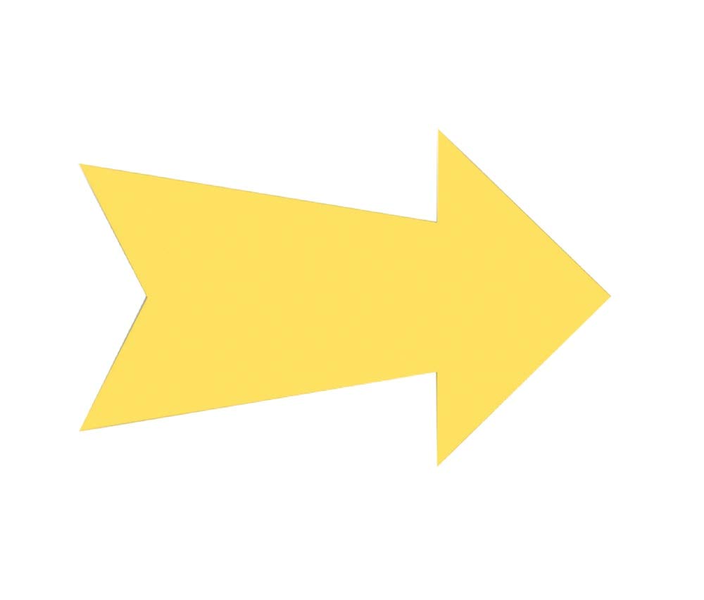 Hillman 843365 Blank Create a Sign Arrow Shaped Sign, Yellow Corrugated Plastic, 9.25x23 Inches 1-Sign