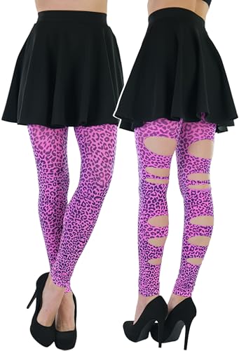 Image of ToBeInStyle Women's Slashed Ripped Shredded Distressed Hosiery Tights Leggings Music Festival