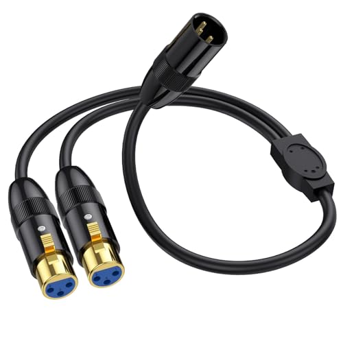 Câble répartiteur XLR 3 broches mâle vers double femelle 0.5m