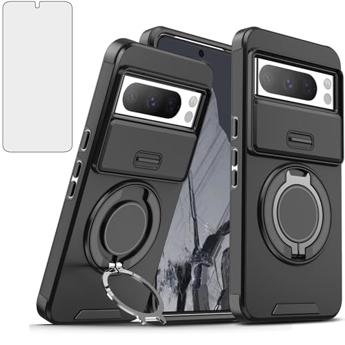 Coque Google Pixel 8 Pro anneau rotatif et béquille pour un visionnage mains libres stable
