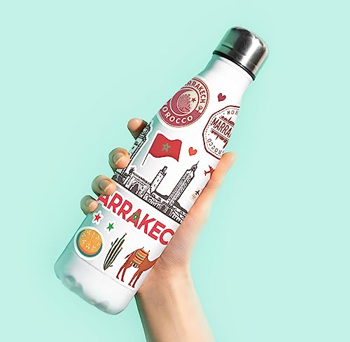 A5 Sticker Sheet Marrakech Landmarks Vinyl Stickers - Morocco Beach Airport Stamps Skyline Scrapbook Travel Holiday City Luggage #80773