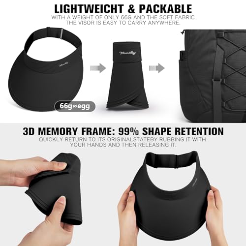 Image of YANIKY Sun Visor Hat for Women,UPF50+ Seamless Sun Hats Men Women Lightweight Sports Cap Stretchy Ponytail Hat for Outdoor
