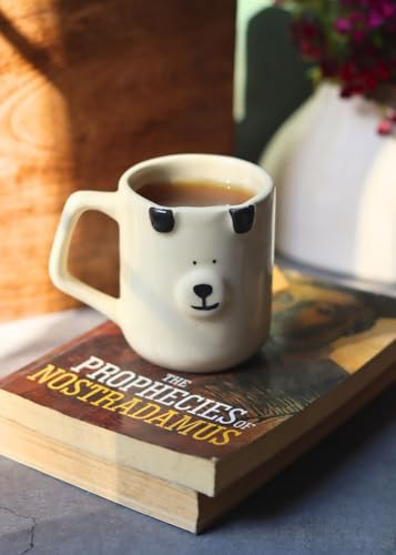Image of Weaving Home Ceramic Puppy Coffee Mug with Handle - Microwave and Dishwasher Safe