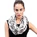 Lina & Lily Sugar Skull Print Women's Infinity Scarf (White)