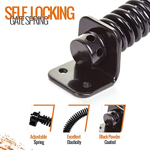 Gate Spring Closure for Wooden Gate | 8” Adjustable Metal Spring Automatic Door Closer with Zinc Plated, Ideal for Outdoor Usage Door Closer Spring Fittings Included - Image 6