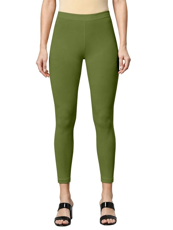 Image of TRENDMALLS Women's Microfiber Elastane Stretch Soft Cropped Leggings with Ultrasoft Waistband for Women