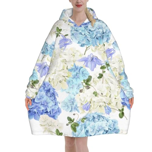 Sweat à capuche couverture en flanelle floral pour vos soirées cocooning à la maison