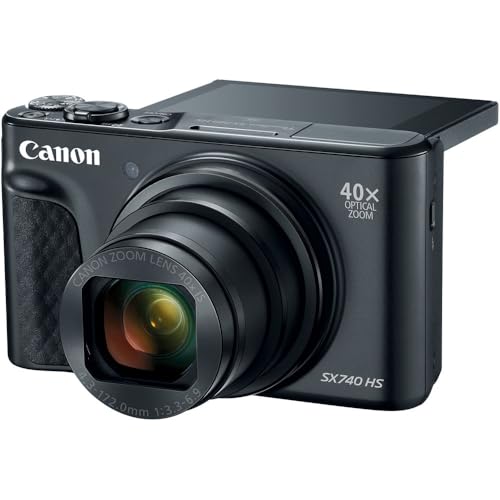 Image of Canon PowerShot SX740 HS Digital Camera | 20.3MP CMOS Sensor, 40x Optical Zoom, 4K UHD Video, Wi-Fi & Bluetooth | Compact Point-and-Shoot Camera with Bag and 64GB Card