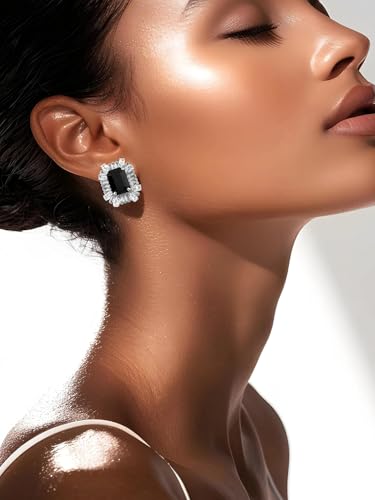 Image of Rubans Stud Earrings American Diamond Zirconia & Crystal Jewellery Gift for Women & Girls