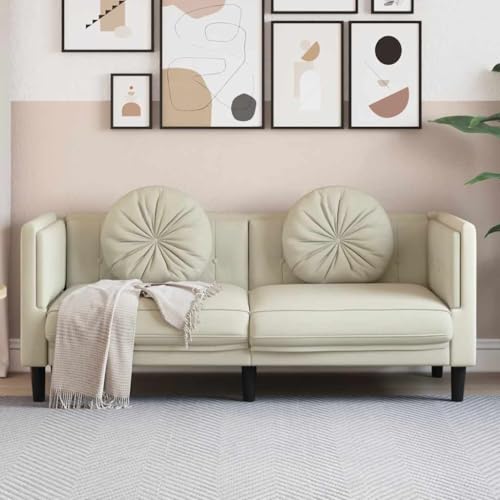 Nqyjm Sofá con Cojines 2 plazas Terciopelo Color Crema Sofa de Salón, Sillón Cama, para Oficina Dormitorio Salón