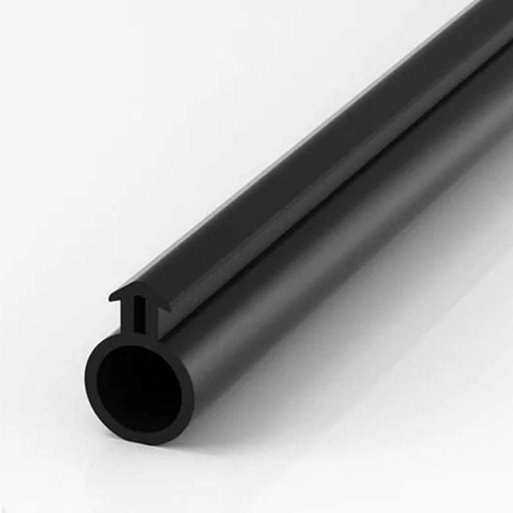 5M O-Shaped Silicone Weather Stripping Seal for Doors and Windows - Noise Reduction and Draft Stopper(Black,3-5.5mm)