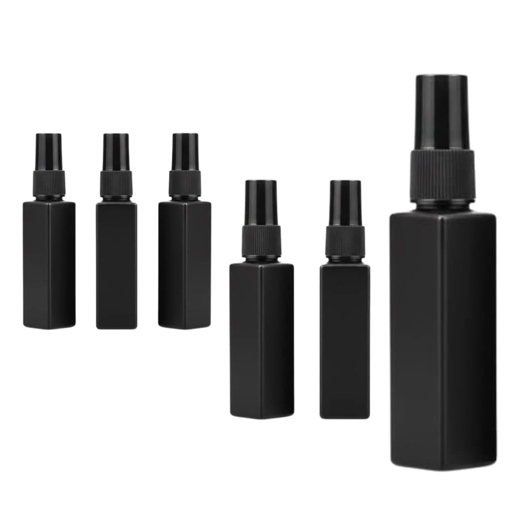 SAVã Empty 8ml Perfume Bottle, Portable Mini Atomizer Spray Bottles, Set of 6 Empty Refillable MATT BLACK GLASS bottle with Cap and Pump, Travel Perfume Bottles for Men and Women-picture-14