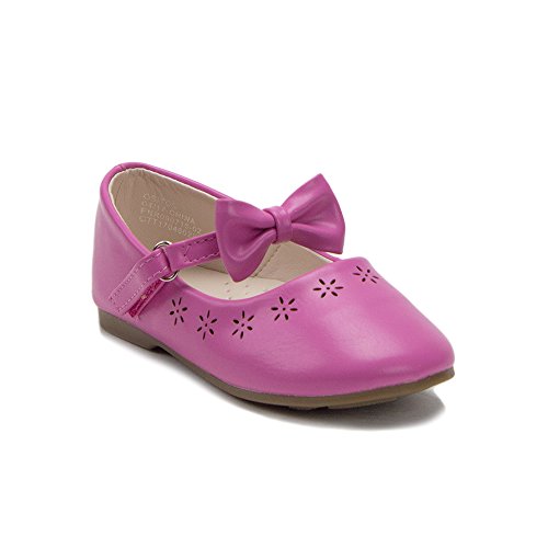 J'aime Aldo Toddler Girls Designer Mary Jane Bow Strap Round Toe Ballet Flats