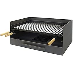 Paelleros De Obra Prefabricados Imex El Zorro Cajón para barbacoa con parrilla de inox, 72 x 40 x 33 cm, GRIS, 71516