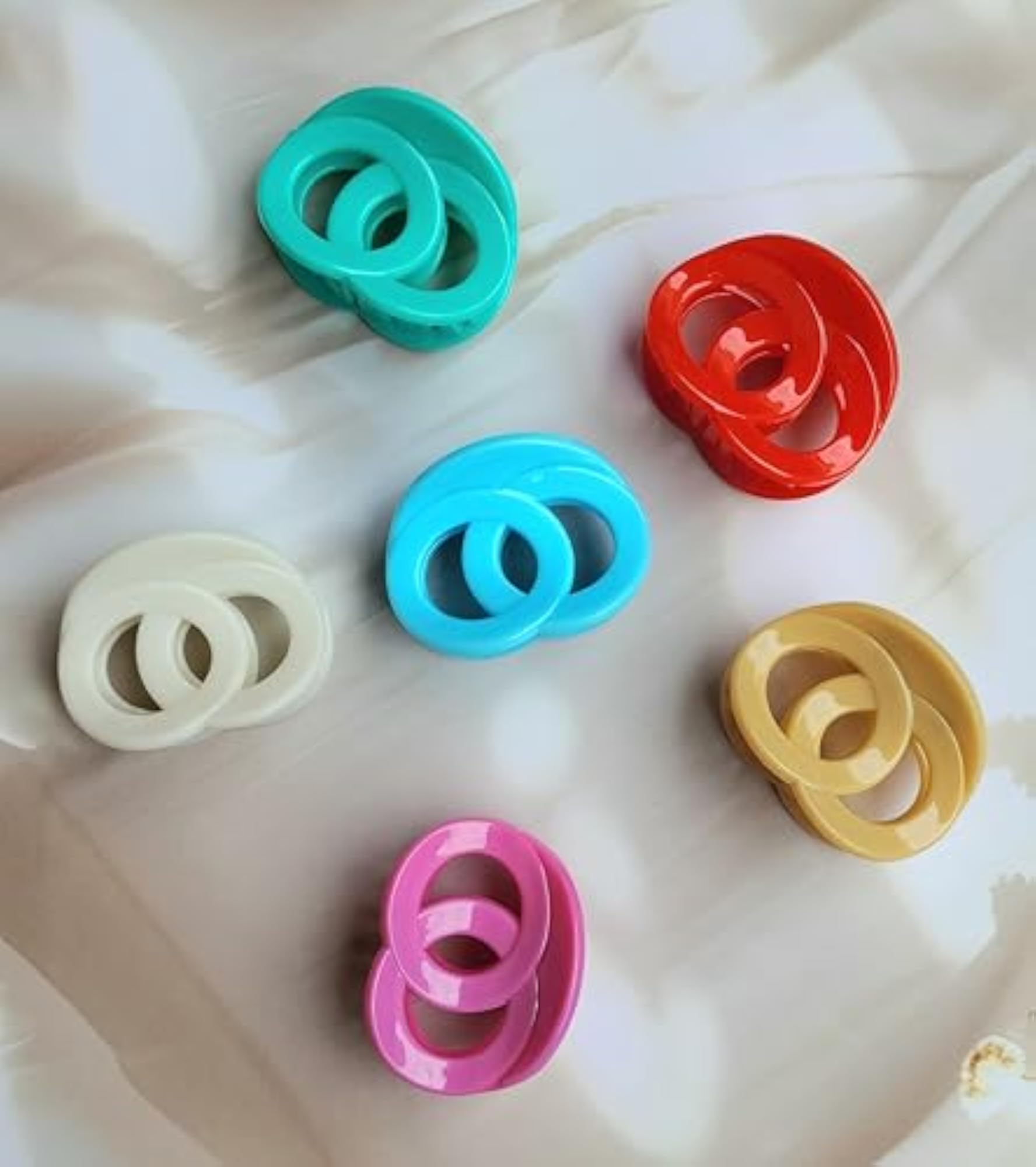 Glossy Geometric Claw Clips for Thick Hair, Medium Size