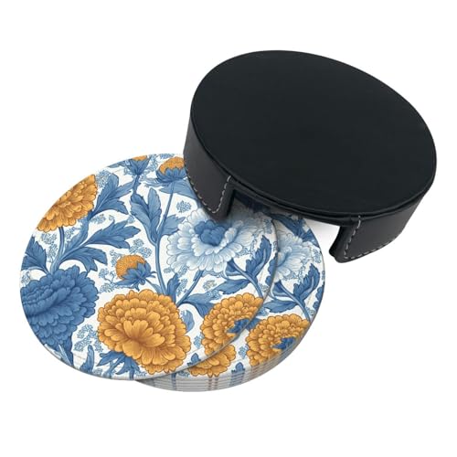 Dessous de verre vintage cuir fleuri art de la table rétro - 5