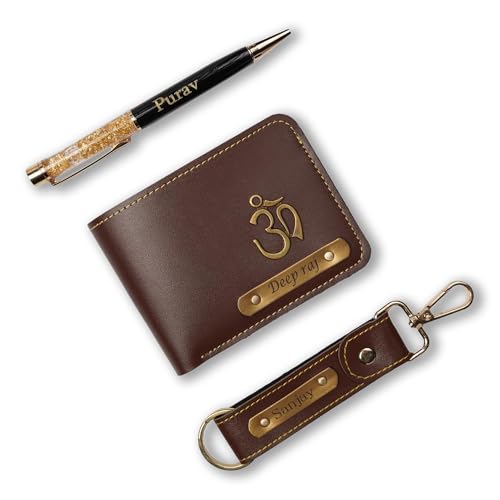Customised Leather Original Wallet With Pen, Keychain Gifting Ham...
