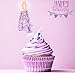 ElekFX Birthday Candle for Cake, 4 Candle - Purple Glitter with Bowknot, 2.76 inch Cake Topper Decoration for 4 Years Old Birthday Party (Number 4)