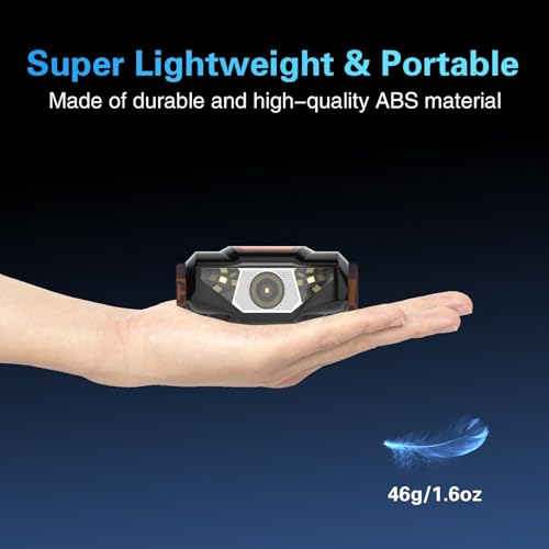 Cosoos HEADLAMPS FLASHLIGHTS Mini Led Headlamp Flashlight With Carrying Case, 1.6Oz Lightweight Small Head Lamp Waterproof Running Headlamp thumb #3