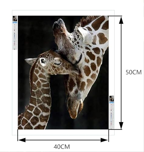 Image of WZWTYSM Stamped Cross Stitch Kits, Full Range of Embroidery Starter Needle tip Kits, Cross Stitch Stamped Pattern, 11CT Pre-Printed Fabric DIY Handmade by Adults Gift, 16x20 inches - Giraffe Pattern