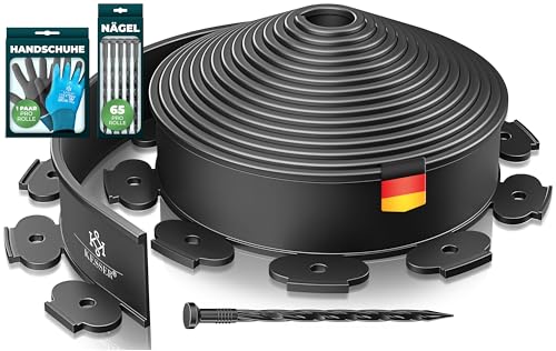 KESSER® Flexible Rasenkante aus Kunststoff Länge 10m Höhe 5cm, mit 65...