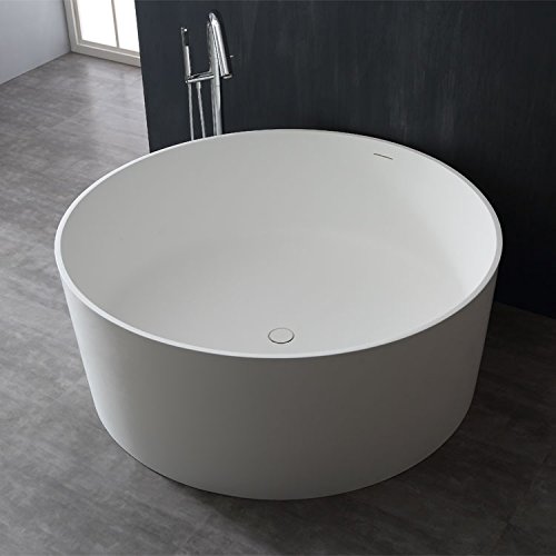 StoneArt Freistehende Badewanne aus Mineralguss Design Gussmarmor Standbadewanne moderne Wanne freistehend inkl. Ablaufgarnitur BS-507 150x150 glänzend – Bild 3