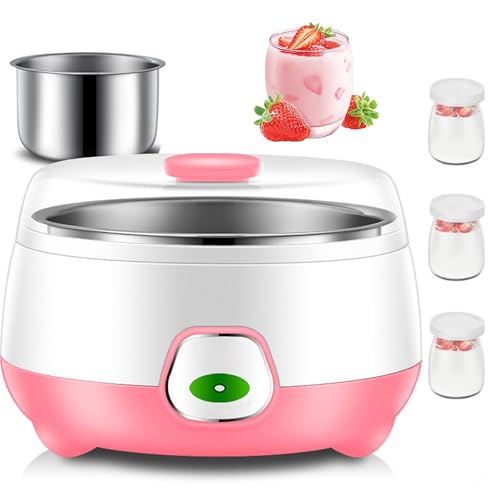 HmLotd Yogurtera, Yogurtera portátil, 1 litro de Gran Capacidad, Capaz de fermentación a Temperatura Constante, fácil de Usar y Limpiar para Yogur, Yogur Griego, Queso, natto
