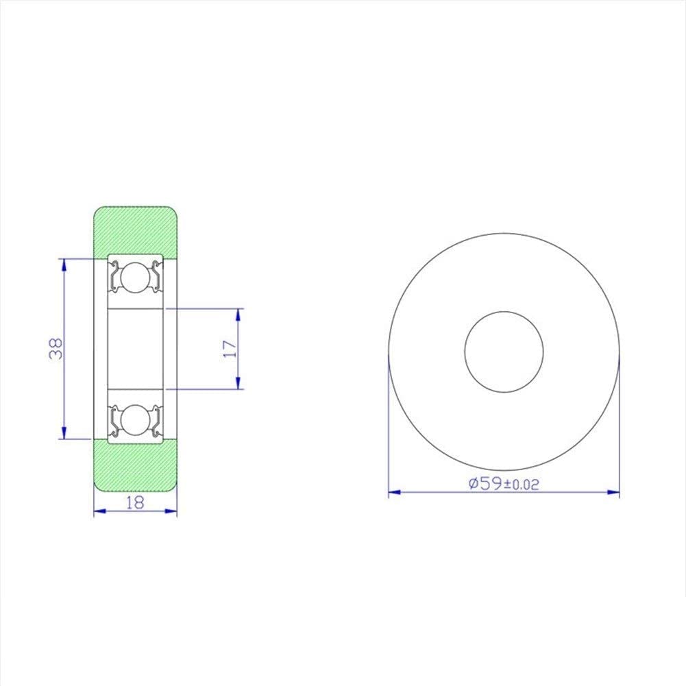 Rodamientos rígidos de Bolas de precisión TMP1105 6203 2RS ​​Rodamiento de Bolas Cubierto con plástico Pom 17x59x18mm Rodamientos de polea de plástico 6203 RS