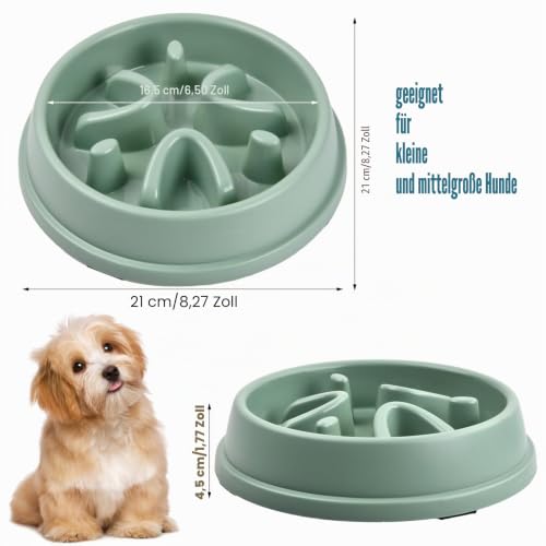 2 Stück Anti Schling Napf Hund, Antischlingnapf für Hunde, Langsame Fütterung für Kleine und Mittelgroße Haustiere, Interaktiver Napf für Slow Feeder und Katze
