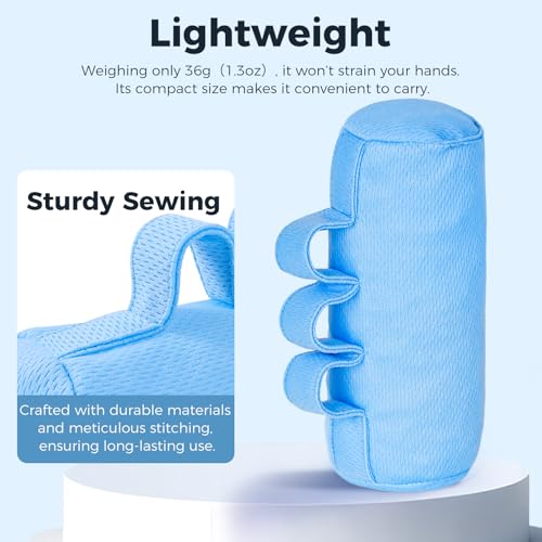 Palm Grips, Hand Contracture Cushions, Finger Grips, Finger Splitter, Palm Protector for Hand Contracture, Grip Strengthener Pad, Stress Relief, for Elderly Care, Washable, Blue, S, 1 Pcs