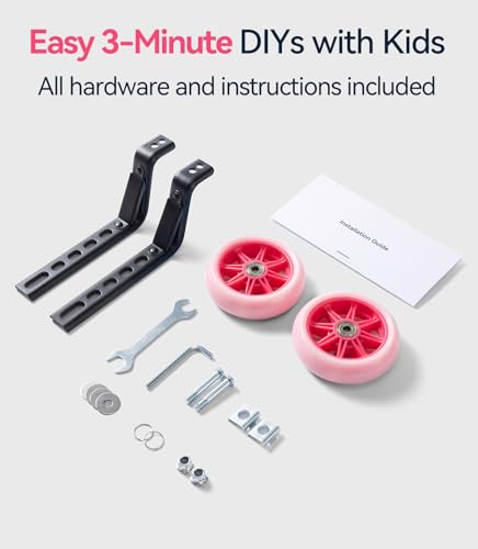 Image of Bike Training Wheels for Kids Bike, High-Strength Arm, Light-up | Upgraded Durability, Easy Install, Bicycle Training Wheels for 20 inch Bike 18 16 14 12【Check your rear axle before ordering】