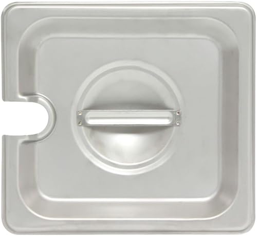 Cubierta de acero inoxidable con muescas para mesa de vapor de sexto tamaño - Se adapta a la tapa de alimentos de catering comercial de sexto tamaño