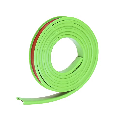 Image of uxcell U Shape Furniture Edge Banding, 2M Self Adhesive Flexible Edging Trim, 5x16mm TPE Edge Guards for Cabinets Furniture Repair Restoration, Green
