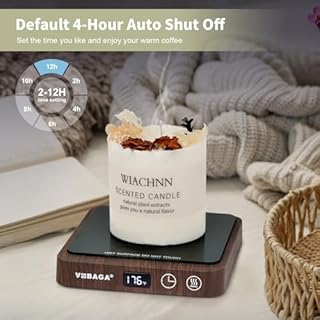 VOBAGA Coffee Mug Warmer & Coffee Warmer for Desk with 5 Temp Settings Display, Mug Warmer with 2-12H Auto Shut Off, Beverage Warmer for Milk, Tea, Candle, Ideal Coffee Gifts for Women Men(No Cup)