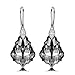 Gifts for Women NINASUN Dark Phantome s925 Sterling Silver Drop Dangle Hook Earrings Swarovski Earrings Party Jewelry for Women Christmas Gift for Mom Wife Birthday Gift for Girlfriend Daughter Sister