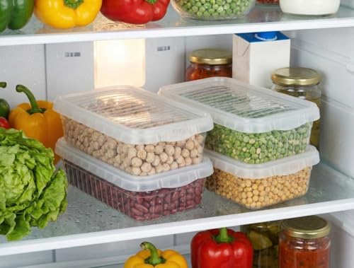 Image of Fridge Storage Containers, Storage Box for Kitchen, Refrigerator Organizer Containers, Kitchen Storage Box, Fridge Storage Boxes, Pantry Organization (Pack of 6, 2000Ml)